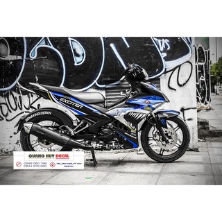 Tem trùm exciter 150 cá mập xanh trắng đen shark, độ team decal xe ex dán đời 2015-2020