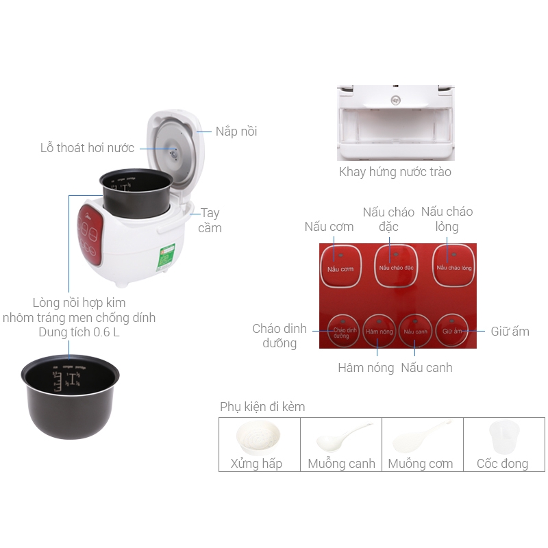 Nồi cơm điện Midea MB-FS1617 | BigBuy360 - bigbuy360.vn