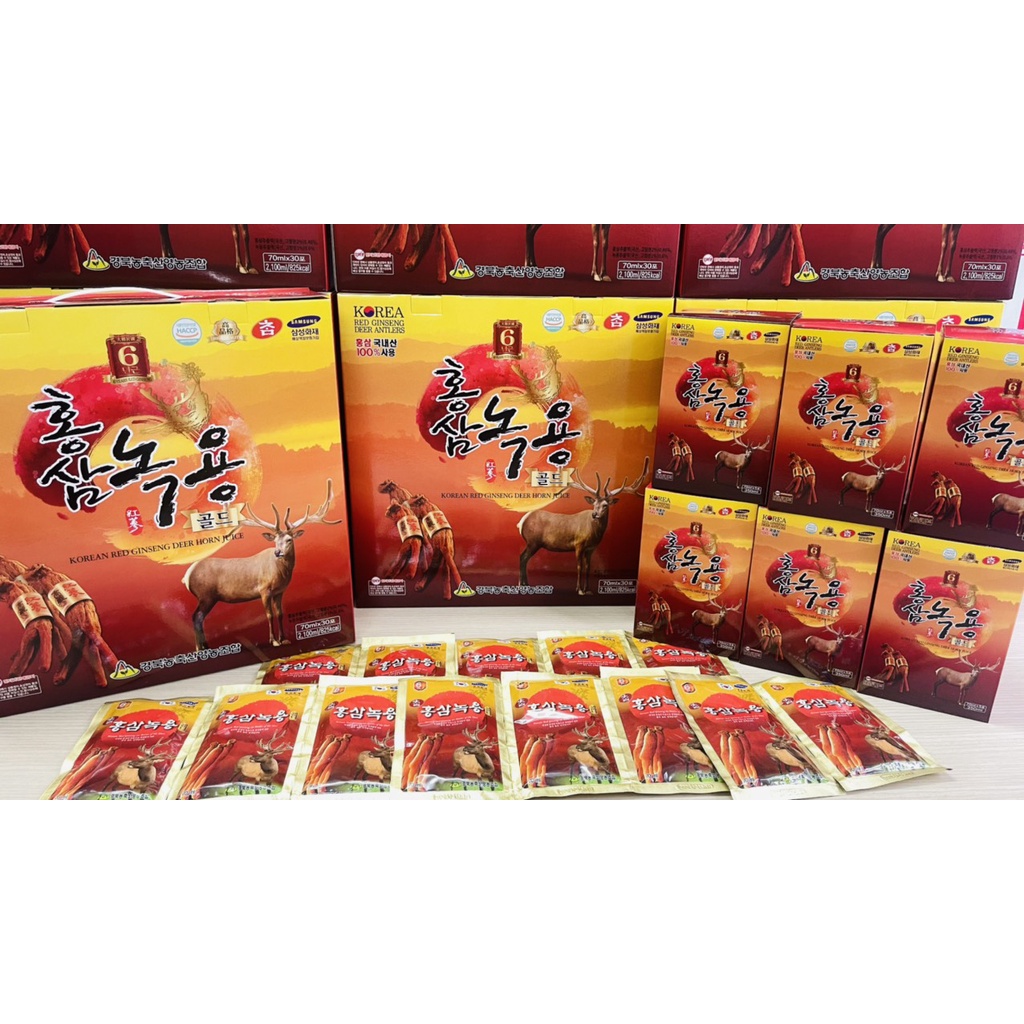 Nước Hồng Sâm Nhung Hươu KangHwa Hàn Quốc, Hộp 30 gói x 70ml - Tăng Đề Kháng, Chống Lão Hóa, Ngừa Bệnh Tật