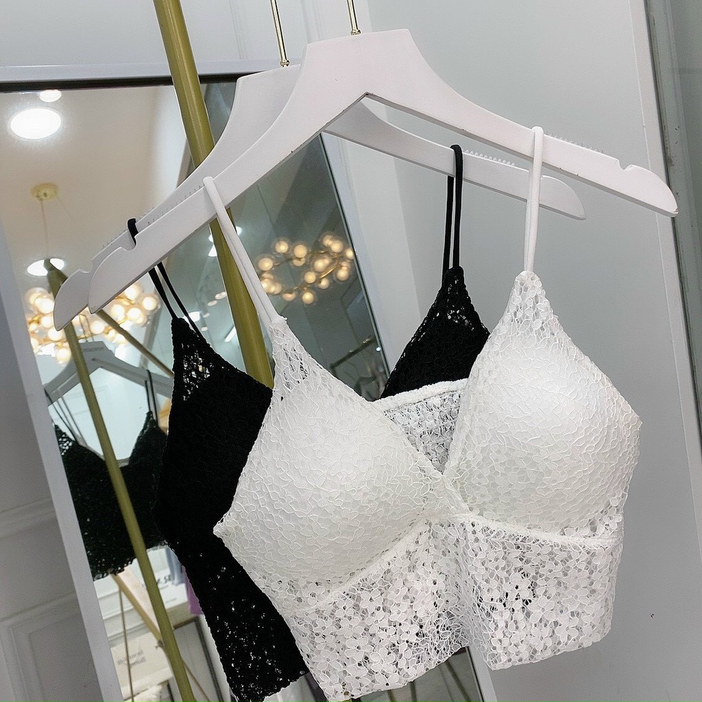 Áo Nữ Croptop Ren Hoa Bra Sexy Siêu Đẹp 990