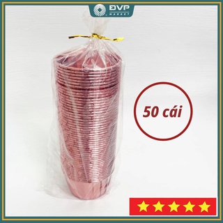 Cup giấy muffin viền nhũ (set 50 cái)