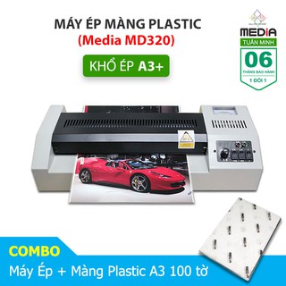 Máy Ép Màn Plastic Media MD320 Khổ A3 + Màn Ép Plastic A3 100 Tờ
