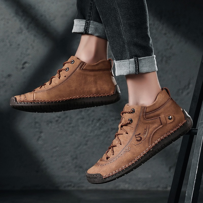 Giày Bốt Martin Da Phong Cách Anh Quốc Cổ Điển Thời Trang Mùa Hè Chống Trượt Size 38-48