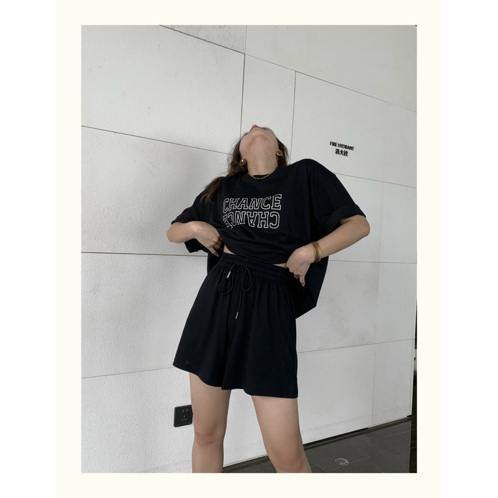 Bộ Đùi Nam Nữ Form Rộng Hàn Quốc Chance - Bộ Đùi Tay Lỡ  Dày Mịn Thoáng Mát Thiết Kế  Kiểu Dáng Năng Động