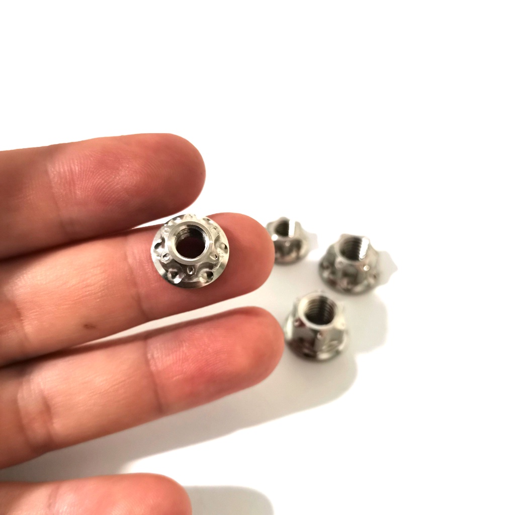 Tán Salaya inox 304 6li, 8li hở đầu chống gỉ sáng bóng cho Winner X, Winner, Exciter, Sonic, Satria