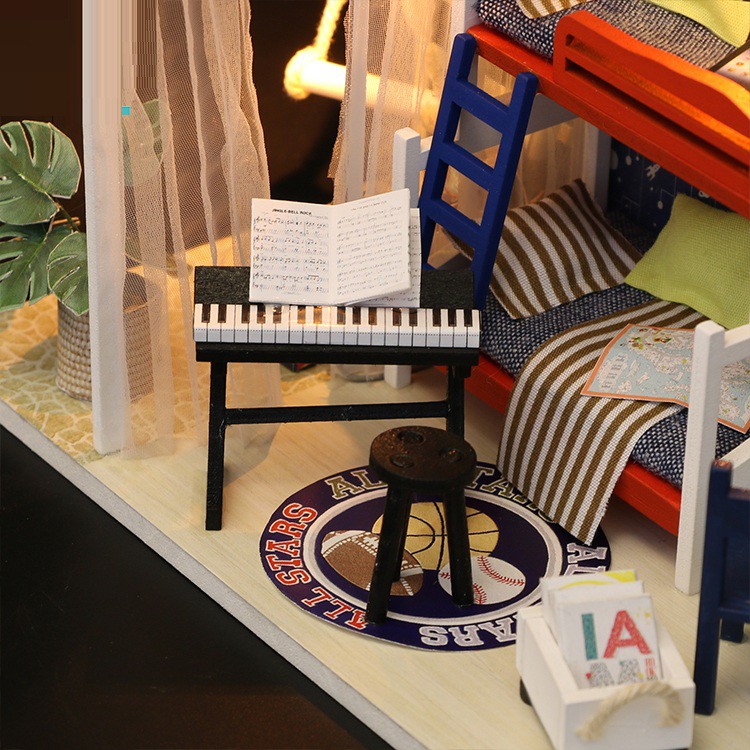 Mô hình nhà DIY Doll House Future Space Kèm Mica Chống bụi, Bộ dụng cụ và Keo dán
