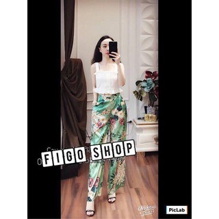 Quần hoa lụa suông cao cấp
