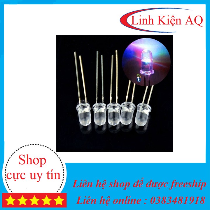 combo 10 led 3 màu rgb 2 chân