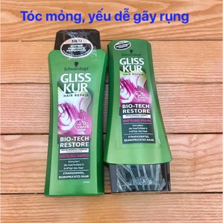 (gom off)Cặp gội xa Gliss Kur Bio tech Đức