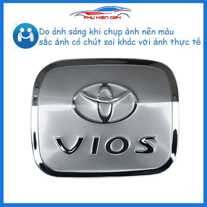 Ốp nắp bình xăng Vios 2008-2009-2010-2011-2012-2013 mạ crom chống trầy trang trí ô tô