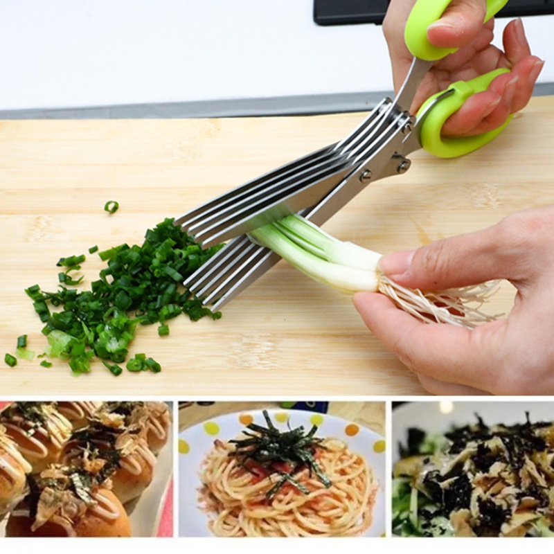 Kéo cắt hành tây/rau củ/rong biển bằng thép không gỉ đa năng cho nhà bếp