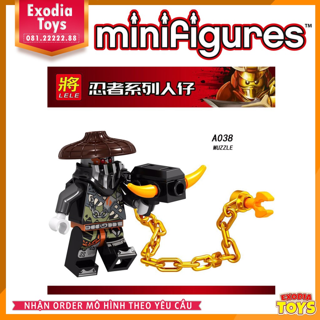 Xếp hình minifigure Ninjago Season 9 : Iron Baron, Master of the Golden Dragon, Harumi - LELE [A033 - A040]