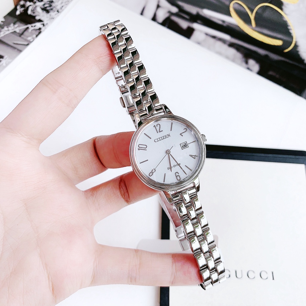 Đồng hồ nữ dây thép Citizen Eco Drive EW2440 53A