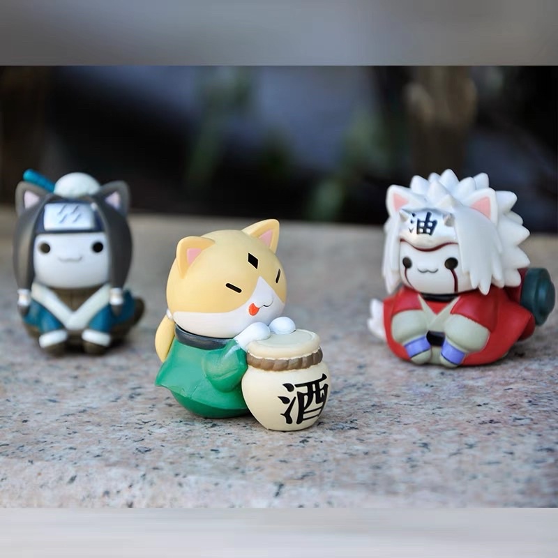 Mô hình Naruto - Set 8 Mô Hình Mèo chibi BẢN TO 6cm Naruto Tsum Tsum bằng PVC cao cấp