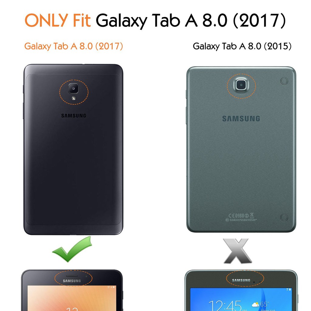 Bao da máy tính bảng thiết kế mỏng có đế lật tiện lợi dành cho Samsung Galaxy Tab A 8.0 (SM-T380 / T385) 2017