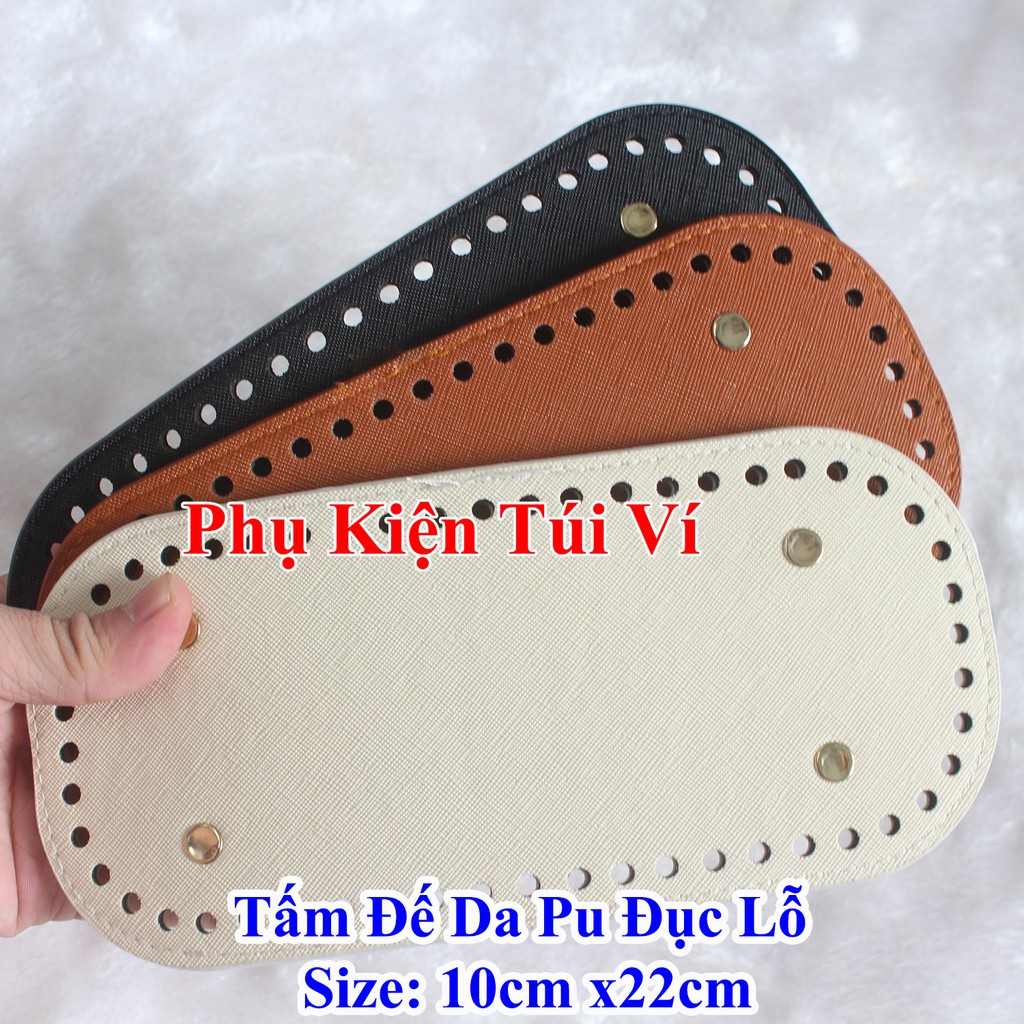 Tấm đế da pu đục lỗ 10x22cm (40k/cái)