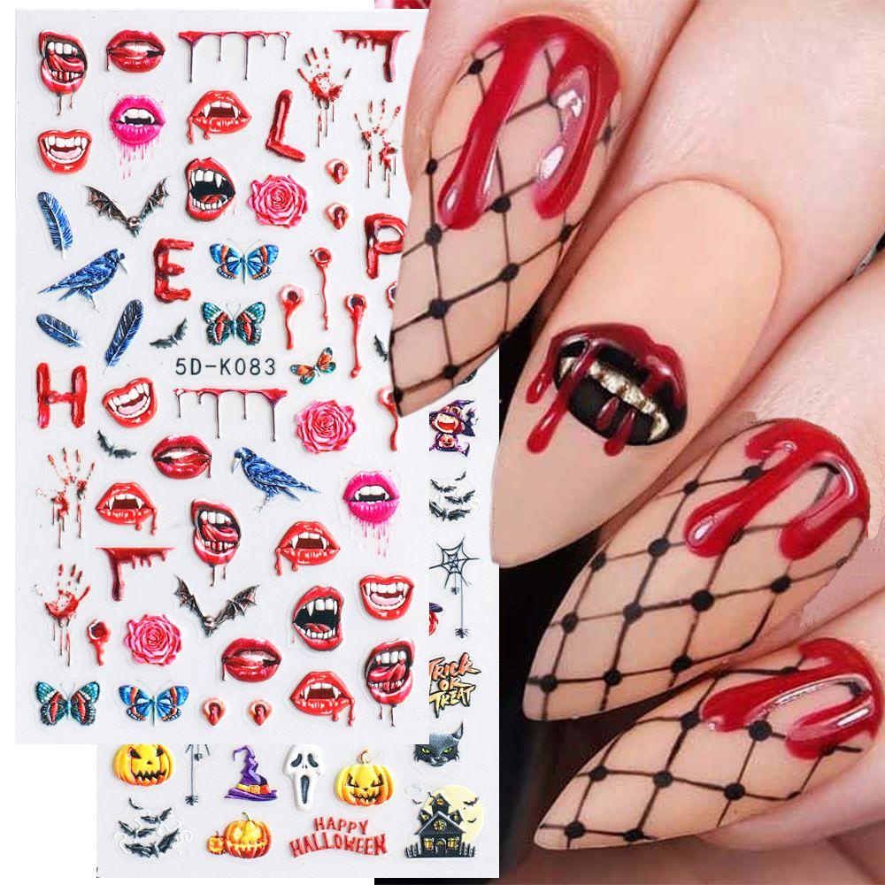 Miếng Dán Trang Trí Móng Tay Họa Tiết Halloween Dễ Thương