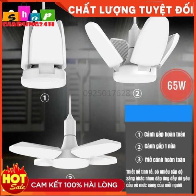 Bóng đèn LED cánh quạt xếp ánh sáng trắng - Bóng đèn led hình 4 cánh quạt 65w siêu sáng - Bảo hành 12 tháng-Giadung24h