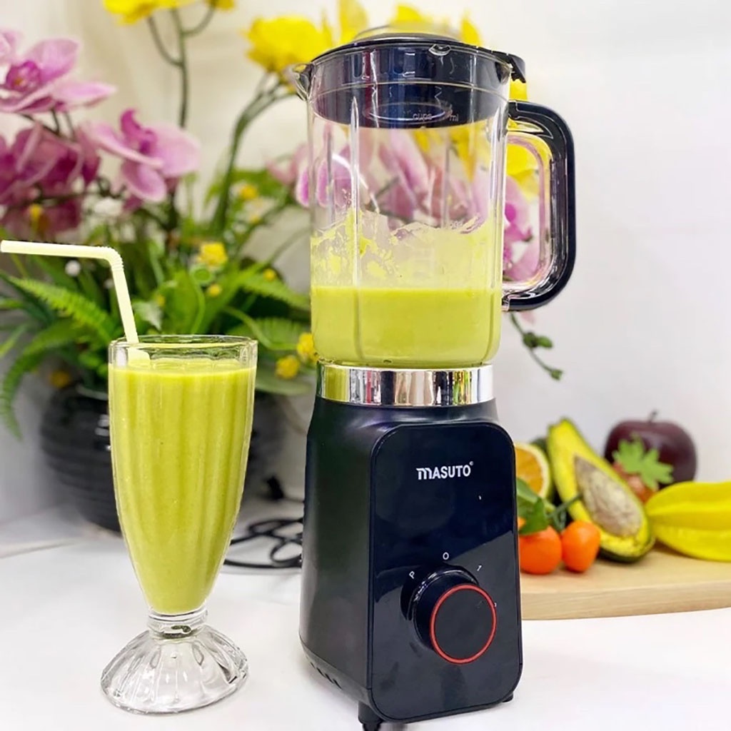 Máy xay vắt sinh tố đa năng Masuto Blender , kèm 2 cối 1.25L , rau củ quả , thức ăn dặm cho bé , thịt cá , đá viên