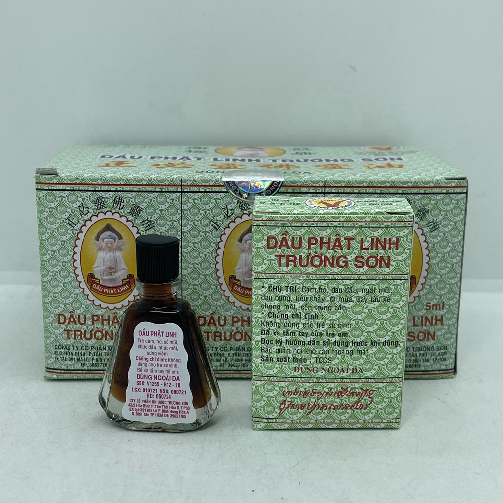 Dầu Gió Phật Linh Trường Sơn chai 1.5ml -5ml giảm cảm , ho, sổ mũi, đau nhức