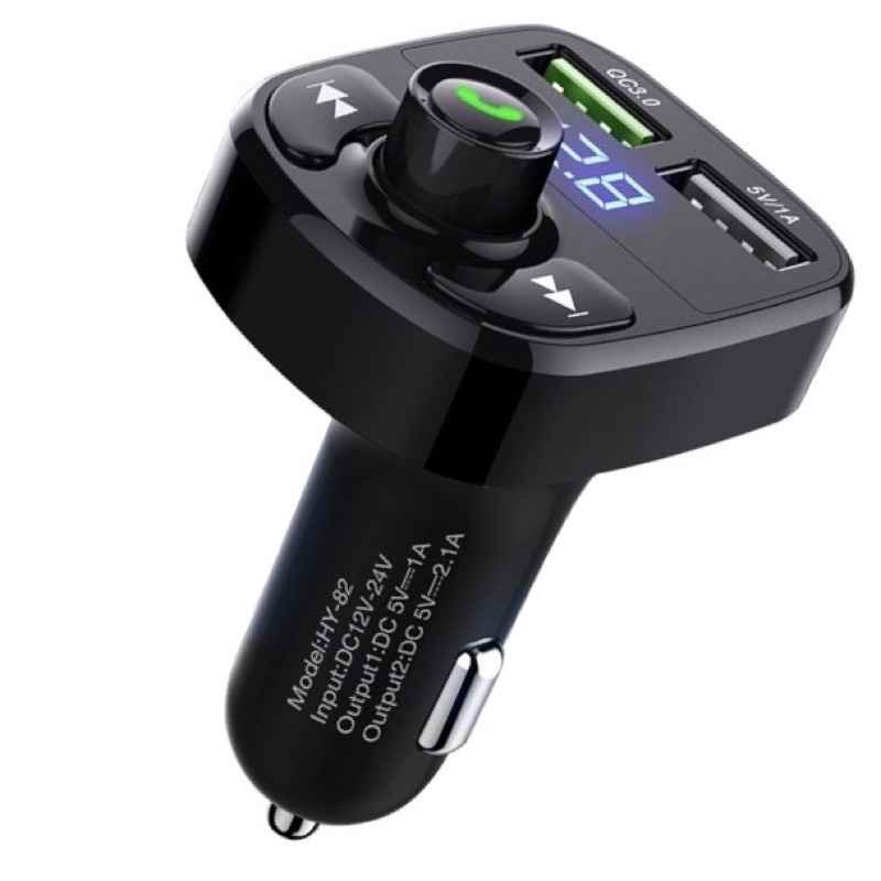 Tẩu sạc ô tô phát nhạc cao cấp HY-87, tẩu nghe nhạc trên ô tô kết nối bluetooth, thiết bị thu phát nhạc 3 in 1 ô tô