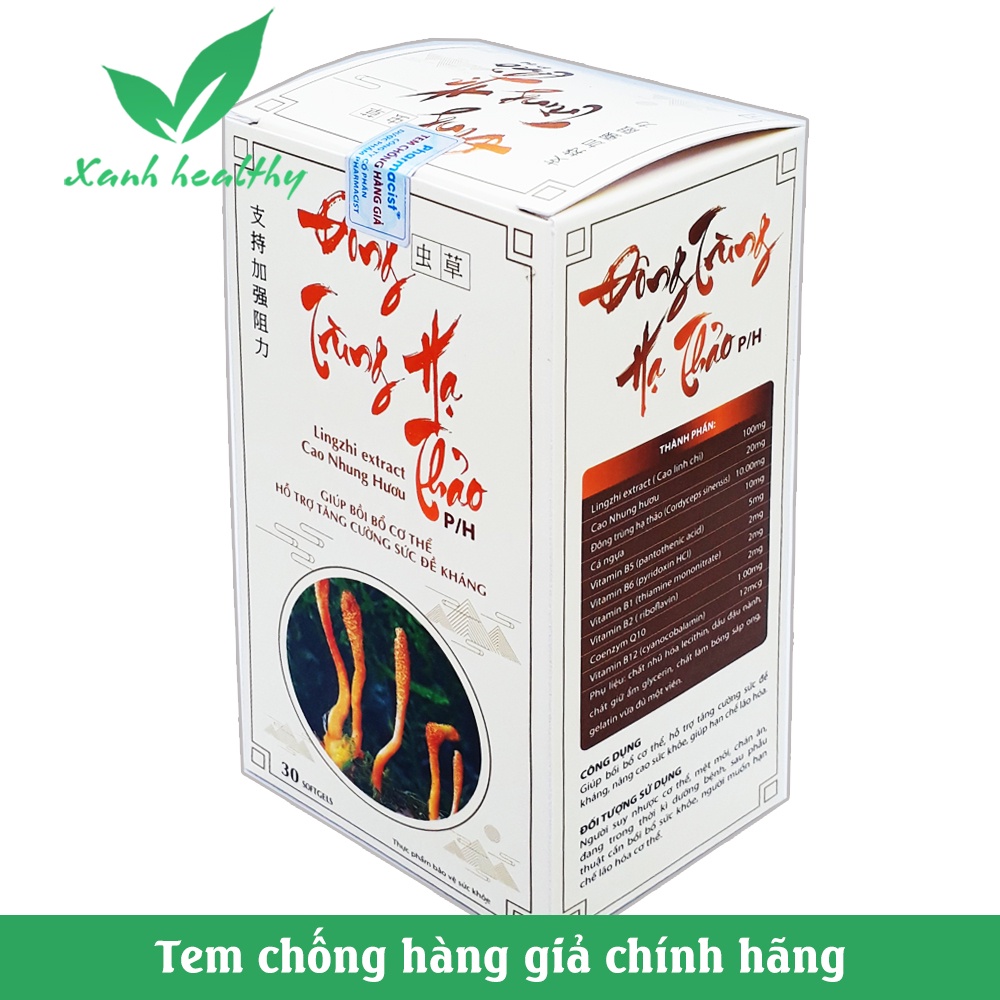 Đông trùng hạ thảo - Bồi bồ sức khỏe, hết suy nhược cơ thể - 30 viên - chuẩn GMP Bộ Y tế