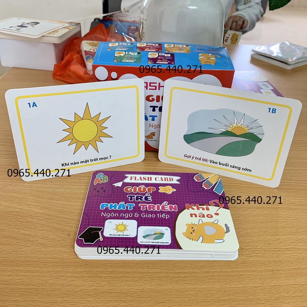 Bộ thẻ học flash card giúp trẻ phát triển tư duy, ngôn ngữ gồm 300 câu hỏi 5 chủ đề KT lớn