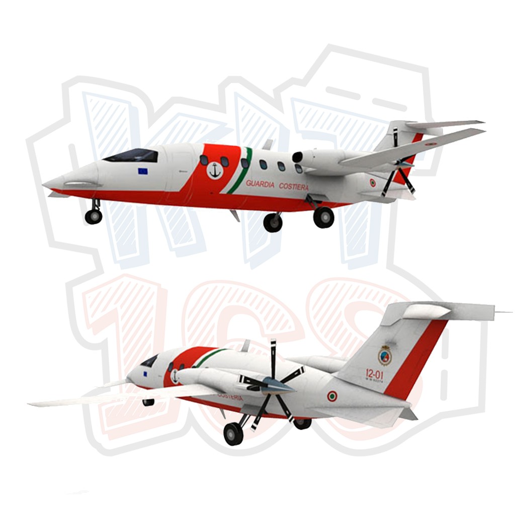 Mô hình giấy máy bay quân sự Piaggio P 180 Avanti - Italian Coast Guard