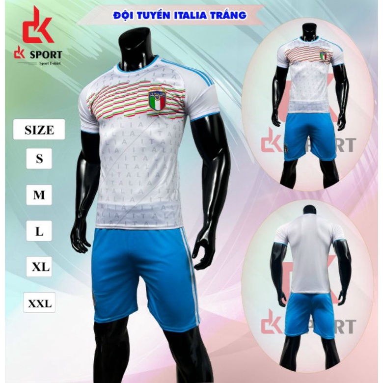 Áo bóng đá Ý ITALIA TRẮNG CHÍNH THỨC 2022 - Bộ quần áo bóng đá tuyển ý Trắng WC 2022