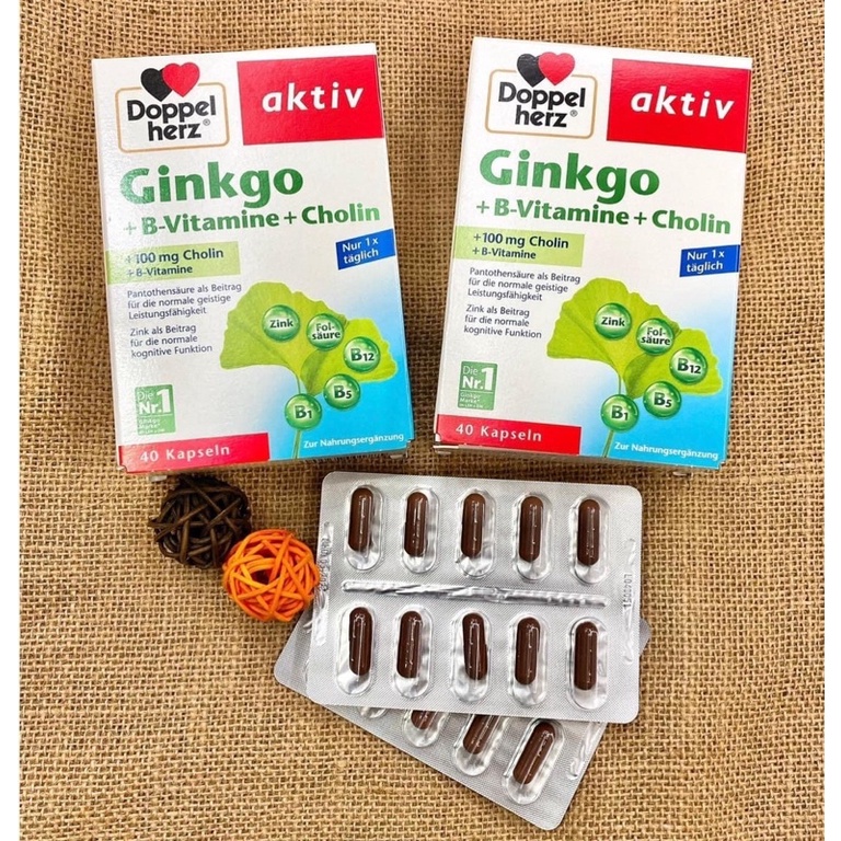 Viên uống bổ não Ginkgo Doppel Herz Aktiv, 40v