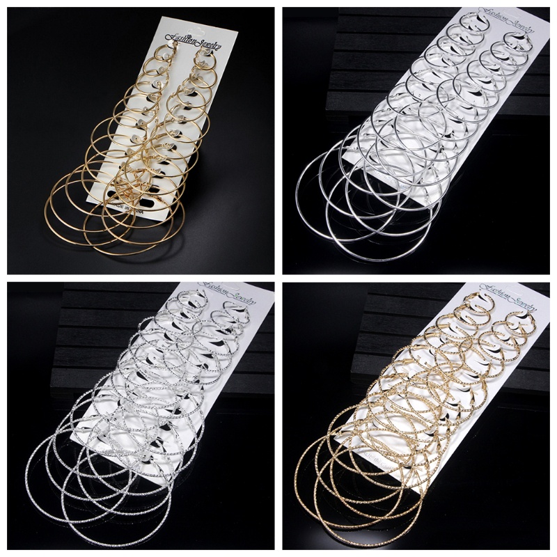 Set 12 Đôi Khuyên Tai Tròn Phong Cách Bohemian Cổ Điển Dành Cho Nữ