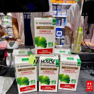 Viên uống bổ não Ginkgo biloba Arkopharma Bio hữu cơ tăng cường trí nhớ,tuần hoàn máu não, giảm stress,chăm sóc sức khỏe