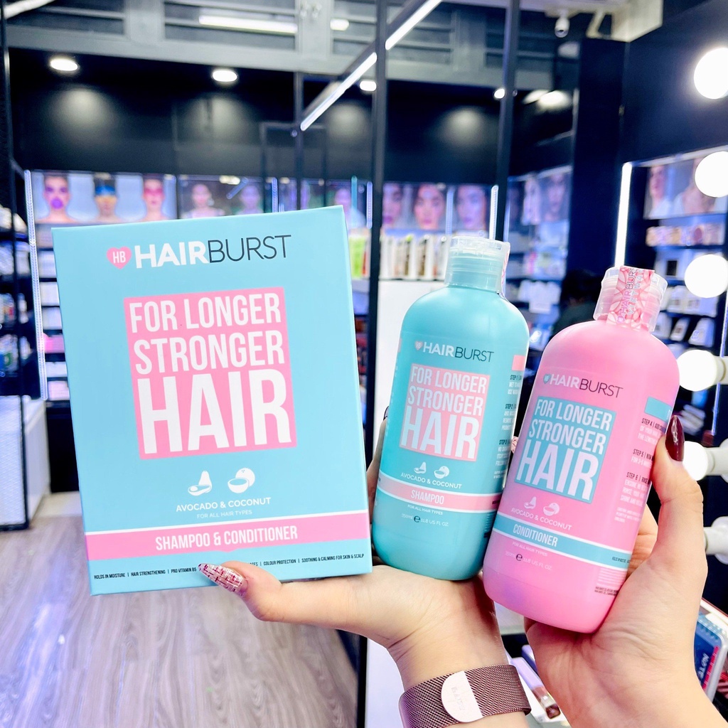 Cặp 2 chai dầu gội xả HAIR BURST xanh-hồng [ HÀNG HOT ]