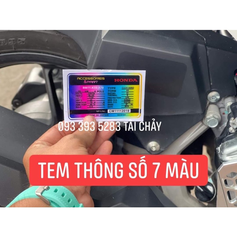 TEM DECAL THÔNG SỐ 7 MÀU DÁN YẾM KHÓA / DÈ CON AB / VÀ NHIỀU VI TRÍ KHÁC