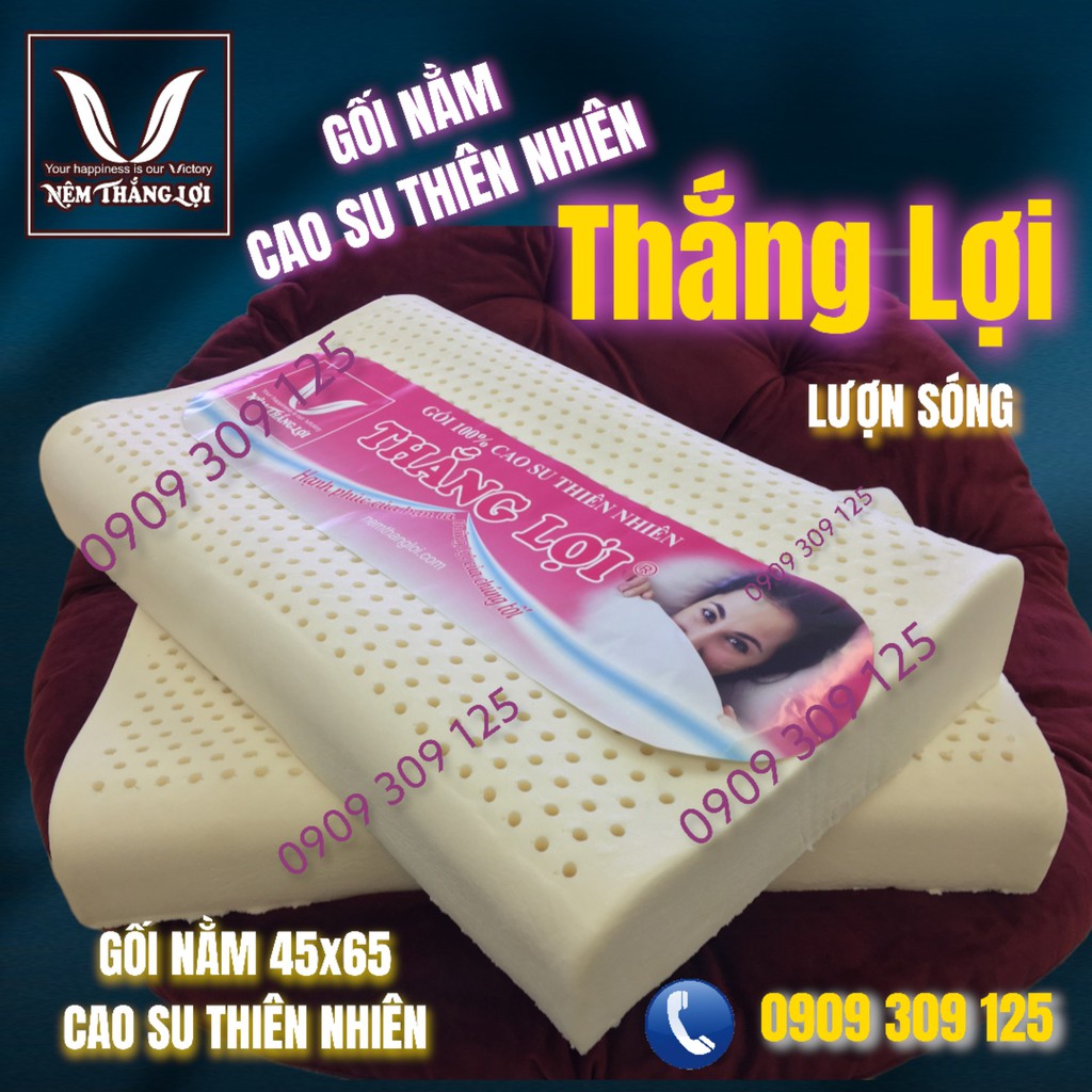 Gối cao su thiên nhiên 100% lượn sóng Thắng Lợi hỗ trợ vai gáy cổ