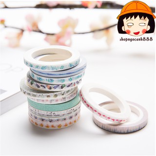 [12 Mẫu Tự Chọn] Băng Dính Trang Trí Washi Tape Handmade Xinh Xắn Phù Hợp Mọi Chất Liệu!