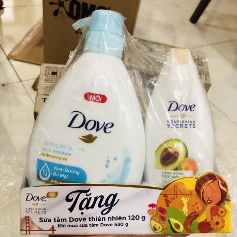 [🎁🎁🎁 DOVE - Mua 1 tặng 1] Sữa tắm Dove 530g + Tặng Nước rửa tay Dove/Sữa tắm Dove