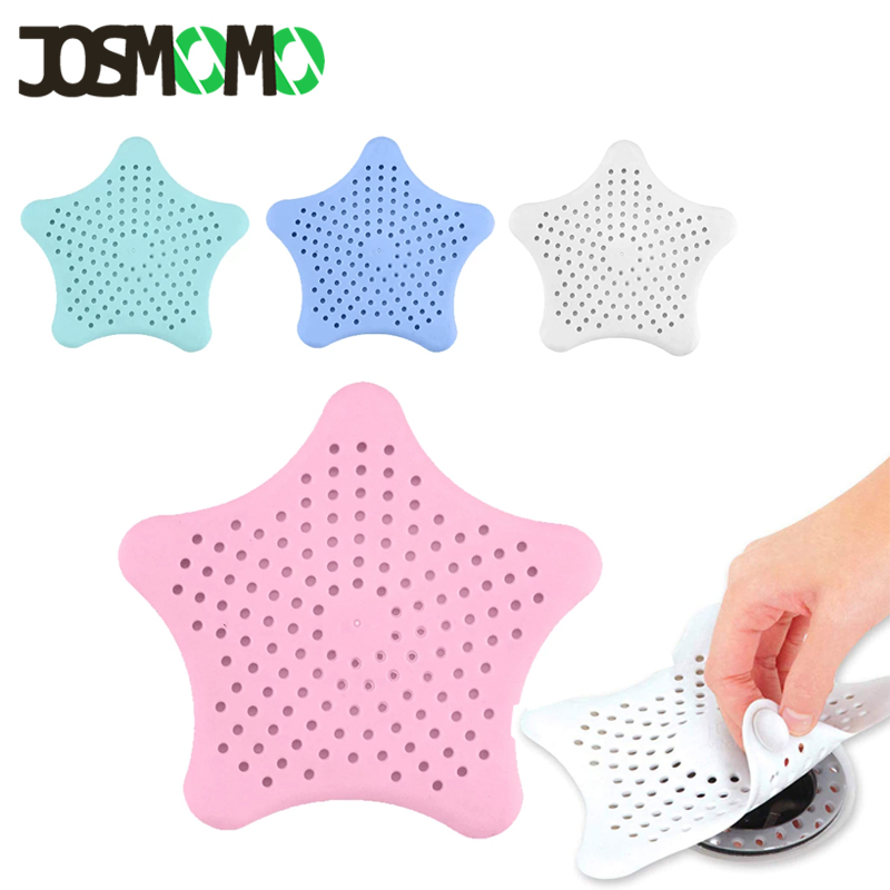 JOSMOMO Nhà bếp mới Bộ lọc bồn rửa hình sao năm cánh Silicone Sucker Sàn phòng tắm Cống thoát nước Nút chặn Chậu rửa Bộ lọc Bộ lọc vòi hoa sen