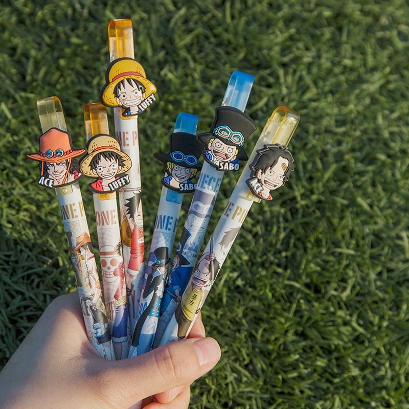 Hộp Bút Bi Bấm Mực 0.5 Inch Họa Tiết One Piece Chất Lượng Cao