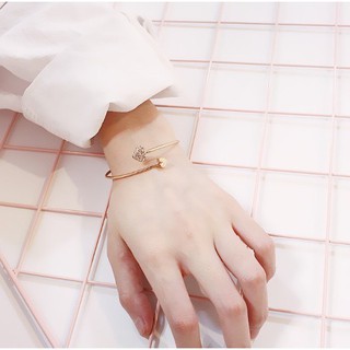 Lắc Tay Trái Tim Nữ [Titan] Đính Đá