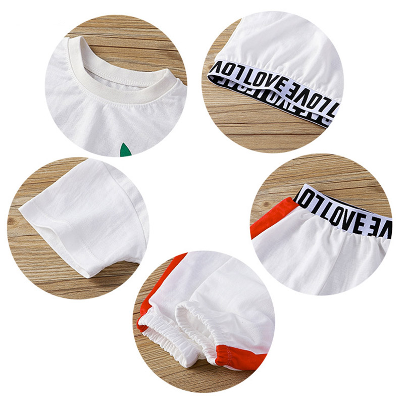 Set áo thun tay ngắn in họa tiết chữ + quần thời trang thoáng khí dành cho bé gái