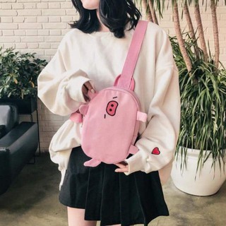 Túi bao tử Pig cute thêu - hàng shop (23x14 cm - kèm ảnh thật)