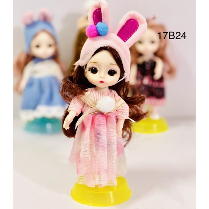 Đồ chơi búp bê Barbie công chúa dễ thương 17cm có khớp 3D cử động linh hoạt