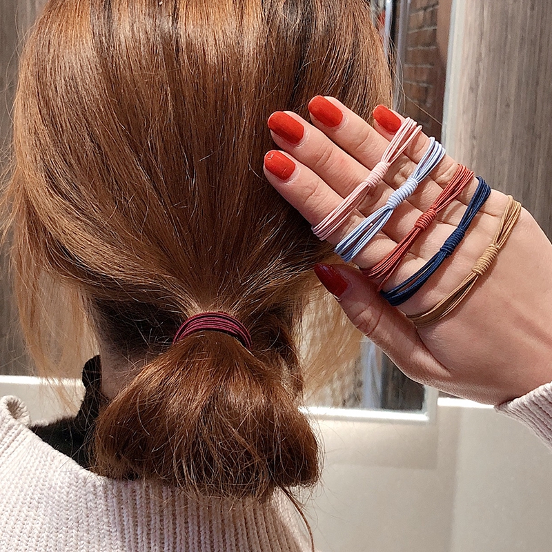 Dây Cột Tóc Bằng Da Co Giãn Thiết Kế Đơn Giản Thời Trang Cho Nữ