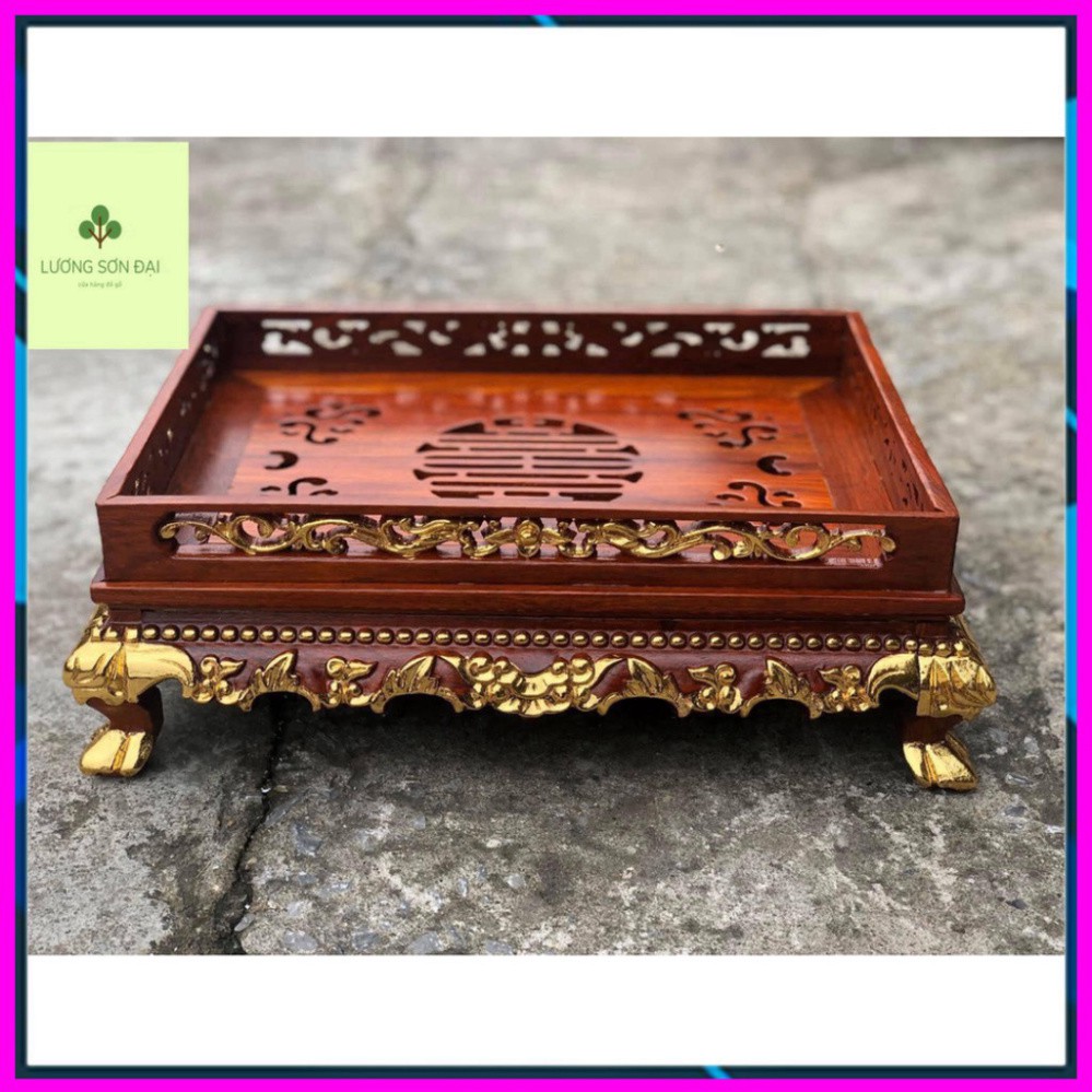 KHAY TRÀ CHÂN QUỲ BẰNG GỖ HƯƠNG - HÀNG CHUẨN HÌNH CHUẨN