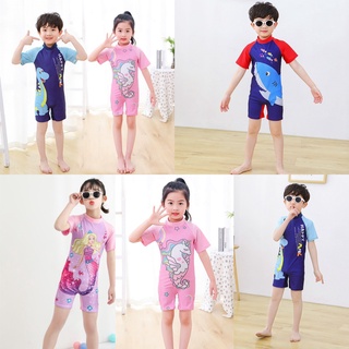 Bộ bơi bikini liền thân 3-8 tuổi cho bé trai bé gái hoạt hình cộc tay ngộ nghĩnh đáng yêu