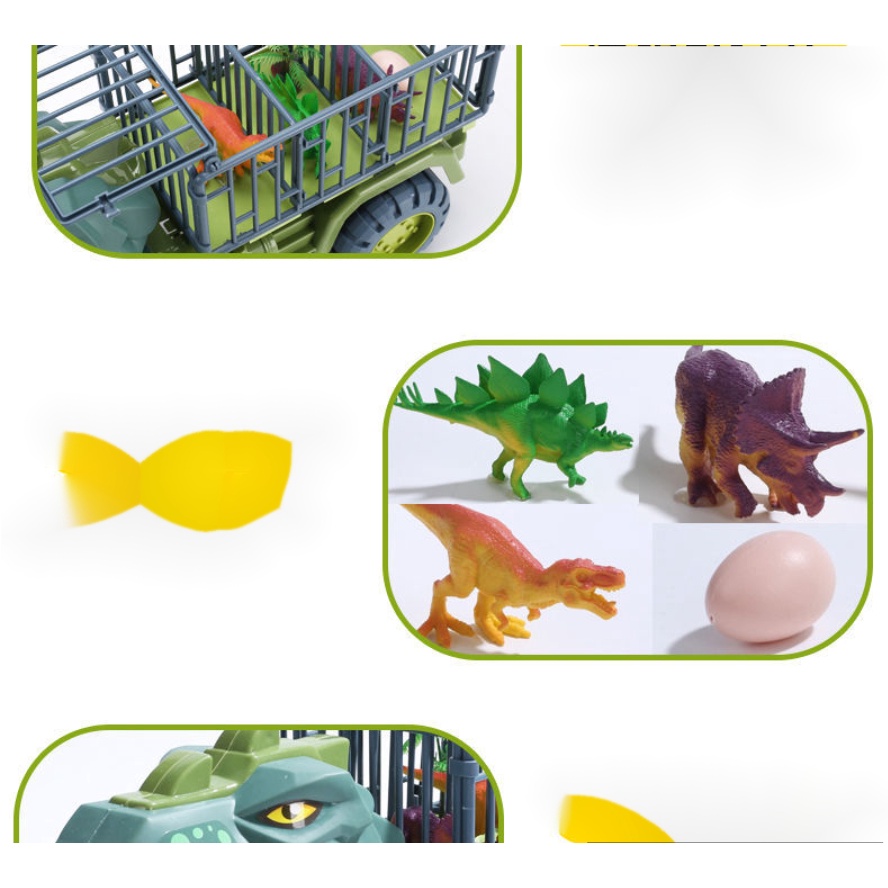 Bộ đồ chơi xe vận chuyển khủng long kèm mô hình khủng long hoạt động bằng pin sáng tạo cho bé