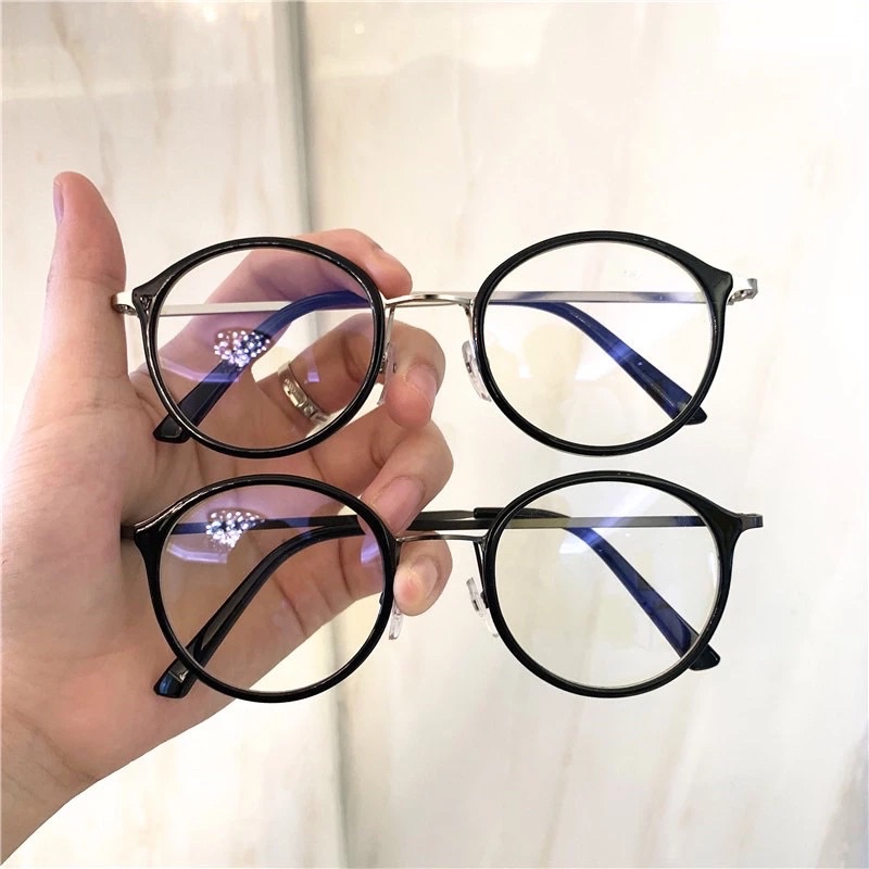Kính Không Độ, Kính Giả Cận Tròn Kim Loại Mảnh New Arrival Jolie eyewear mã 1938 chống ánh sáng xanh, UV400