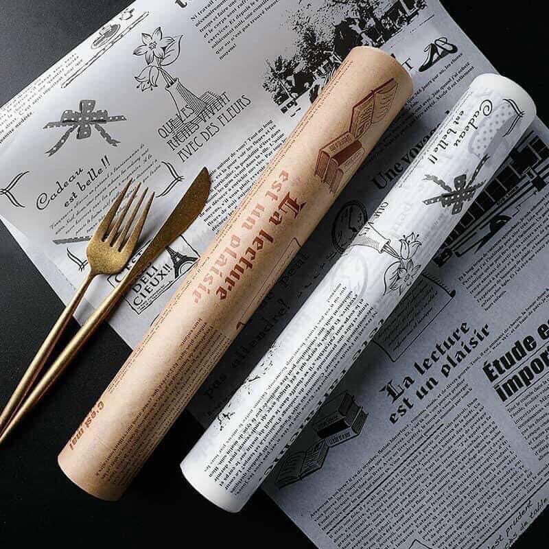 CUỘN GIẤY NẾN VINTAGE THẤM DẦU GÓI BÁNH - LÓT NỒI CHIÊN 8m