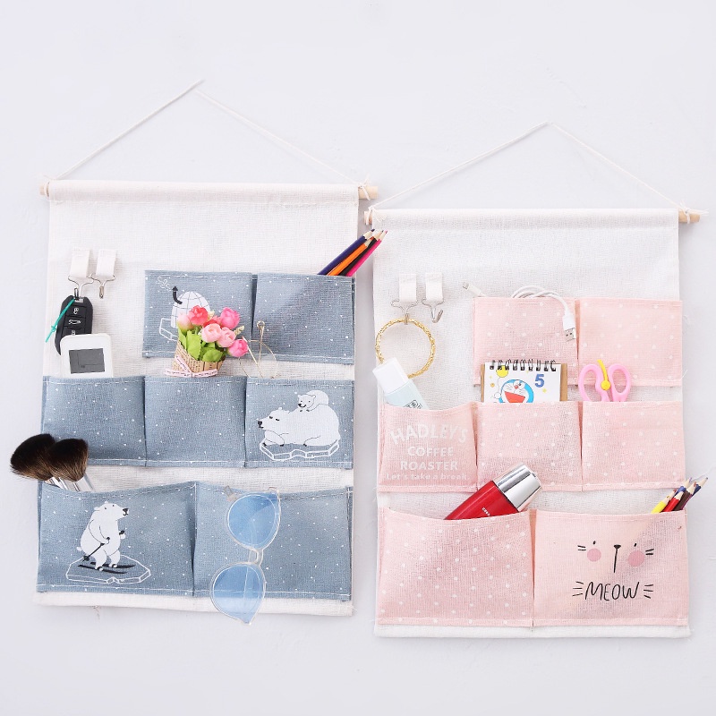 Túi Treo Đồ 7 NGĂN Décor Hiện Đại Nhiều Họa Tiết - Khung Treo Nhiều Ô Trang Trí Phòng Ngủ, Bàn Làm Việc